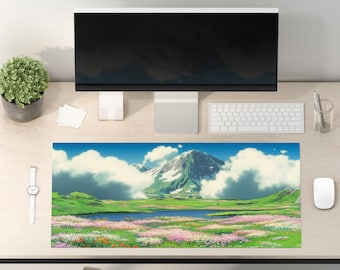 Anime Desk Mat Kawaii Desk Mat Lofi Desk Mat Cute Gaming Desk Mat Cozy Gamer Decor Gift for Gamer Manga Desk Mat