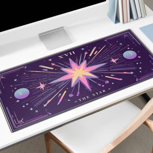 The Star Tarot Card Large Desk Mat Celestial Witchy Mouse Pad for Home Office Aesthetic Gaming Setup and Tarot Lovers image 2