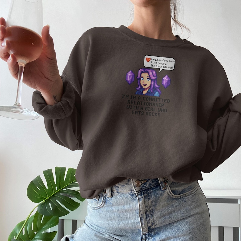 Committed Relationship Graphic Sweatshirt, Unique Girlfriend Shirt, Fashionable Funny Top, Trendy Casual Wear Gifts for Her