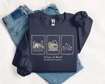 Stardew Valley shirt gezellig gaming T-shirt gamer meisje cadeau indie game kleding boer in hart T-shirt Pelican Town Merch Stardew Chicken Tee