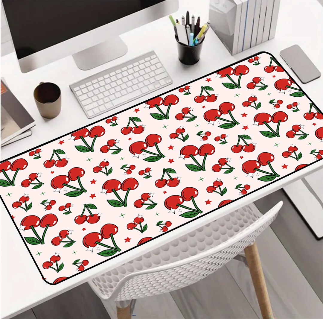 Cherry Mouse Pad Coquette Desk Mat Cute Pink Office Decor Large Gaming ...