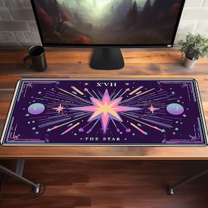 The Star Tarot Card Large Desk Mat Celestial Witchy Mouse Pad for Home Office Aesthetic Gaming Setup and Tarot Lovers image 5