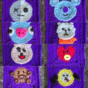 BT21 Granny Square Pattern Bundle including VAN