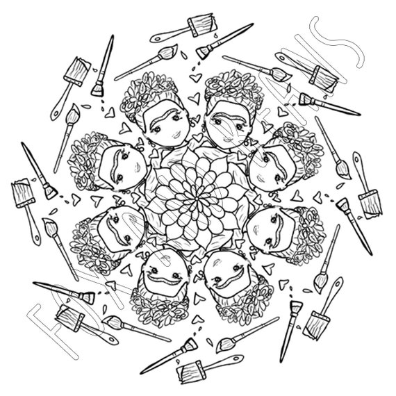 Frida Artist Frida Kahlo Paint Brushes Printable Etsy