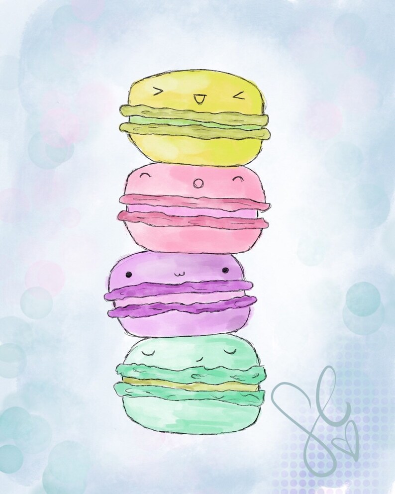 Kawaii Macaron Drawing