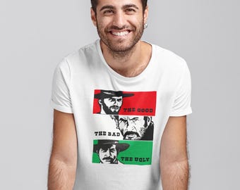 T-Shirt Maglietta Cotone, Il Buono Il Brutto e Il Cattivo, Clint Eastwood, film, cinema