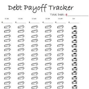 Afdrukbare visuele schuldtracker (creditcards en automatisch)