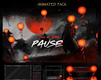 Blood Moon Animated Stream Pack | Samurai Twitch Overlay