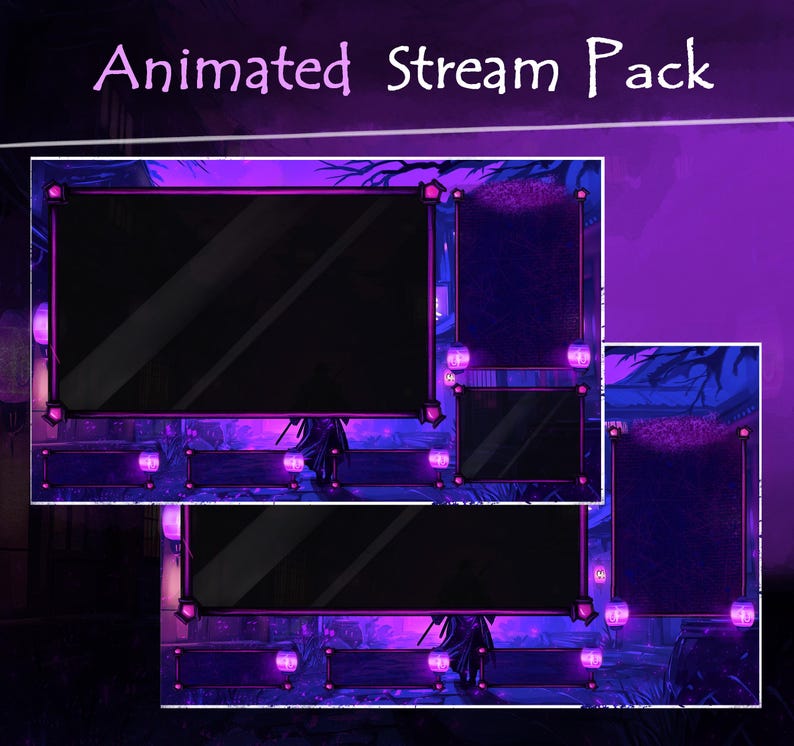 Animated Purple Samurai Stream Overlay Pack: Twitch/vtuber Theme - Etsy