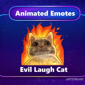 アニメーション Twitch エモート ストリーマー 1x アニメーション 猫 Twitch ミーム エモート - 猫の邪悪な笑いエモート / Twitch エモート / 猫エモート / アニメーション エモート