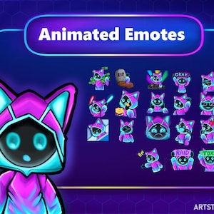 Neon Hoodie 18 Animated Emotes Pack | twitch emotes | animated emotes | custom emotes design | animated twitch emotes | twitch emote