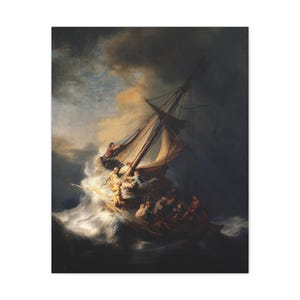Rembrandt Painting on Canvas, Christ in the Storm on the Sea of Galilee, Gallery Print, Large Canvas Print, Wall Art