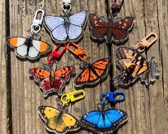 Pixel Butterfly Keychains! 2.5in | Monarch | Morpho