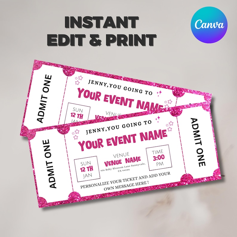 Editable Surprise Event Ticket, Printable Gift Ticket, Surprise Coupon