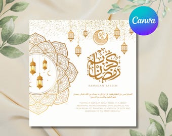Ramadan greeting cards, Ramadan gifts, Ramadan cards, Ramadan mubarak, Ramadan wish card, Islamic gift, Muslim gifts, Canva Editable