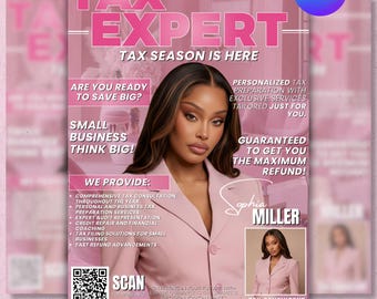 Tax Refund Flyer Template , Modern Tax Season Flyer, Editable Tax Prep Canva Design for Accountant Marketing, DIY Text, Instant Download