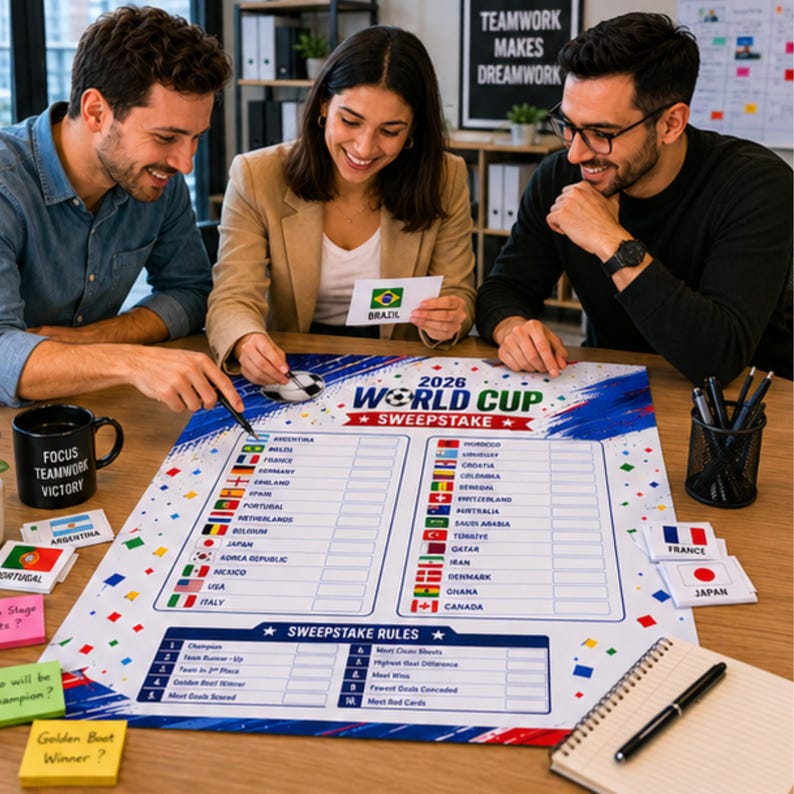 World Cup 2026 Sweepstake Kit, Printable Soccer Sweepstakes, Football ...