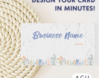 Printable Business Card Template: Minimalist Canva Design (PDF Download)