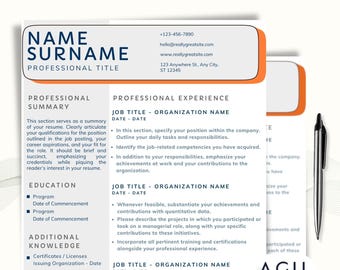 Modern CV-mall: Anpassningsbar CV-design med personligt brev (digitalt)