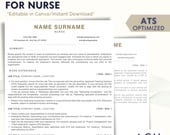 ATS Friendly Nurse Resume Template | Nursing CV | Healthcare Resume | Editable Nurse CV | Professional Resume | Canva Template