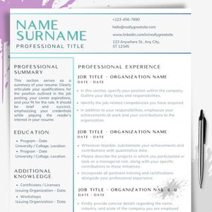 Modern Resume Template: Customizable CV Design with Cover Letter (Digital Download)