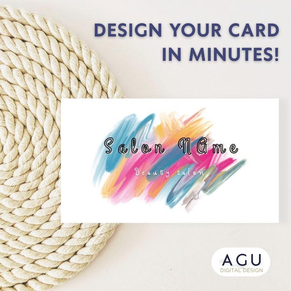 Beauty Specialist Business Card Template: Minimalist Canva Design (PDF Download)