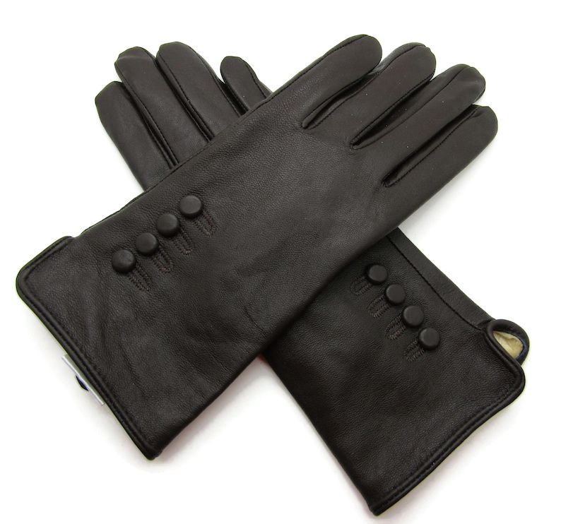 Womens Ladies Premium Quality Genuine Super Soft Leather Gloves Fully Lined Winter Warm Brown