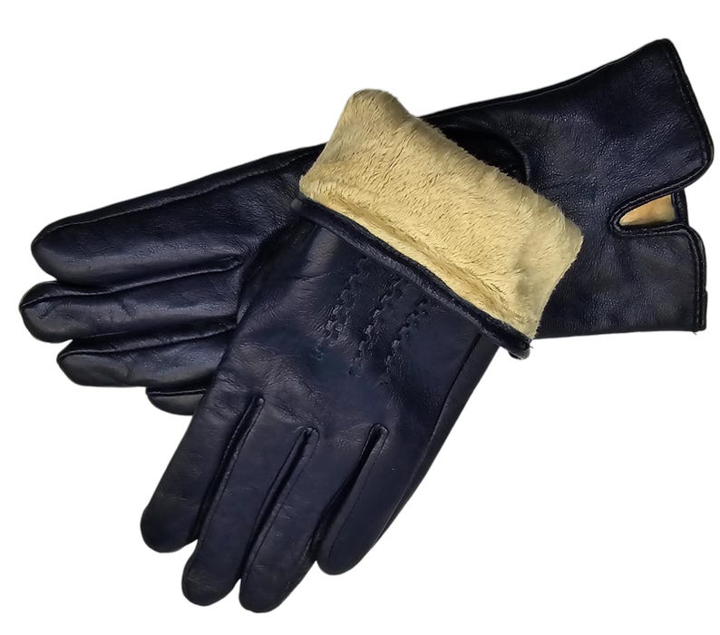 Womens Genuine Leather Gloves: Soft Fleece Lined Winter One Piece Gloves image 14