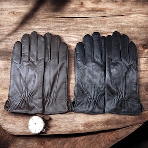 Mens Gift Boxed Premium High Quality Super Soft Genuine Leather Gloves Fully Lined Winter Gloves