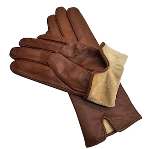 Womens Genuine Leather Gloves: Soft Fleece Lined Winter One Piece Gloves image 19