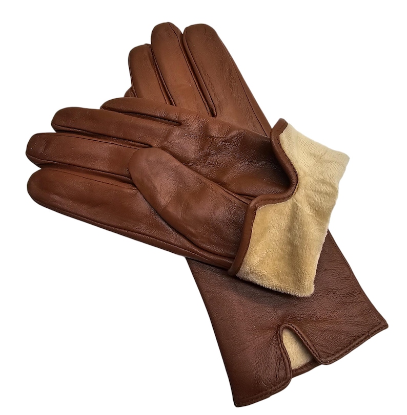 Womens Genuine Leather Gloves: Soft Fleece Lined Winter One Piece Gloves image 19