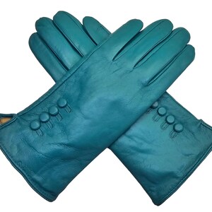 Womens Ladies Premium Quality Genuine Super Soft Leather Gloves Fully Lined Winter Warm Jade