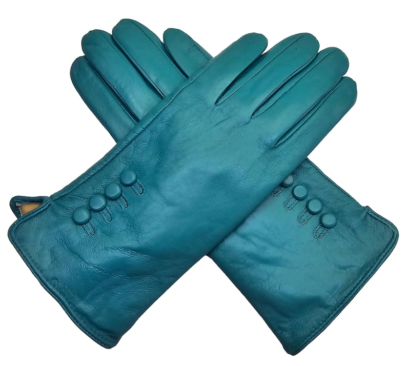 Womens Ladies Premium Quality Genuine Super Soft Leather Gloves Fully Lined Winter Warm Jade