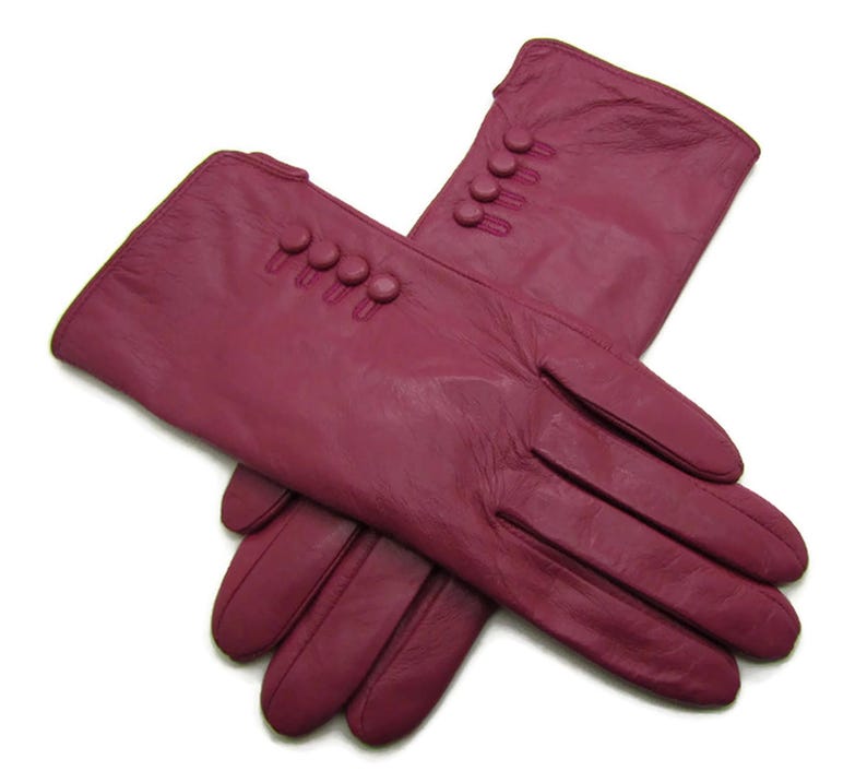 Womens Ladies Premium Quality Genuine Super Soft Leather Gloves Fully Lined Winter Warm Magenta Pink