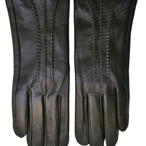 Womens Genuine Leather Gloves: Soft Fleece Lined Winter One Piece Gloves Dark Green