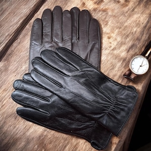 Mens Premium High Quality Super Soft Genuine Leather Gloves Fully Lined Winter Gloves