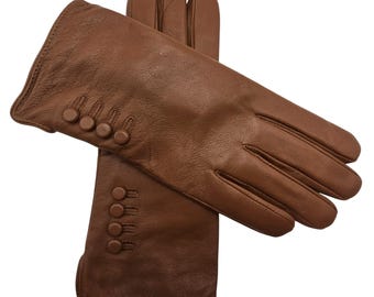Produktbild von 55 Cm Oberarmlange Damen Lederhandschuhe Ungefüttert