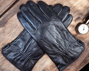 Designer Lederhandschuhe Herren Black & Blue Echte Handschuhe mit  Reiverschlssen Hergestellt aus italienischem Echtleder Hohe Qualitt -  Etsy.de