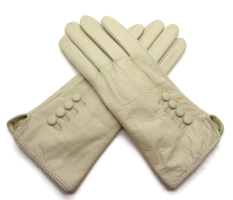 Womens Ladies Premium Quality Genuine Super Soft Leather Gloves Fully Lined Winter Warm Cream