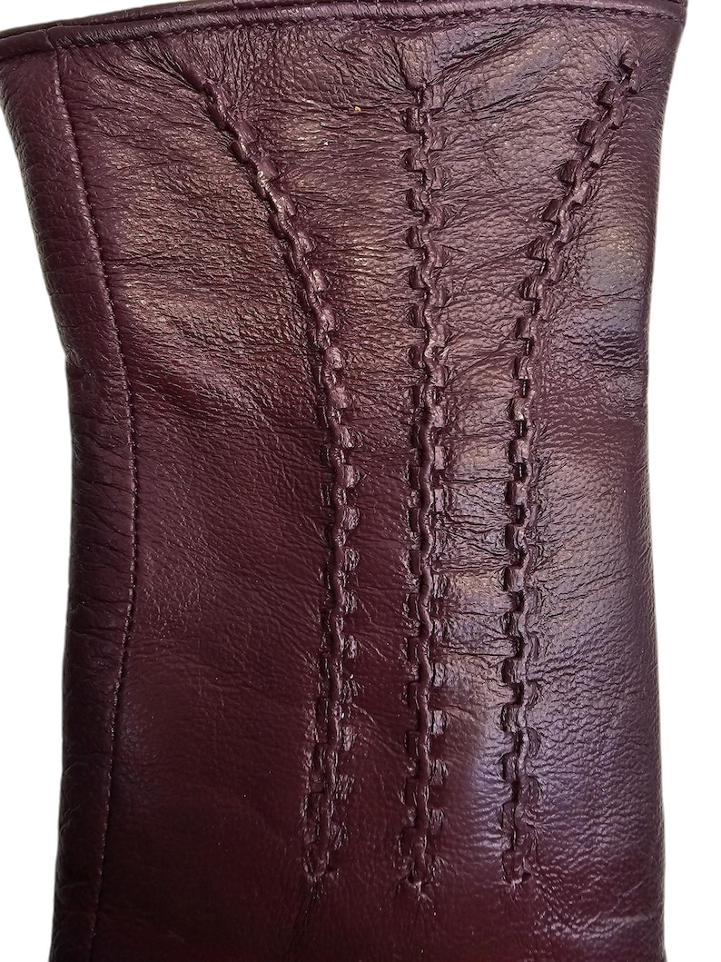 Womens Genuine Leather Gloves: Soft Fleece Lined Winter One Piece Gloves image 20