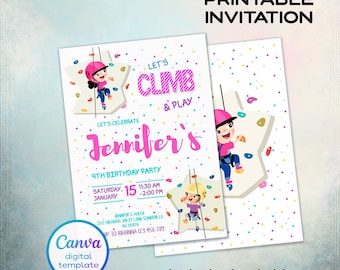 Rock Climbing Birthday invitation, Rock Climbing invitation, Rock Climbing instant download editable boy, printable invitation