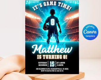 Soccer invitation, Champions League birthday invitation template, FIFA printable editable invite, Sports invite, Football Party