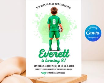 Soccer invitation, Champions League birthday invitation template, FIFA printable editable invite, Sports invite, Football Party