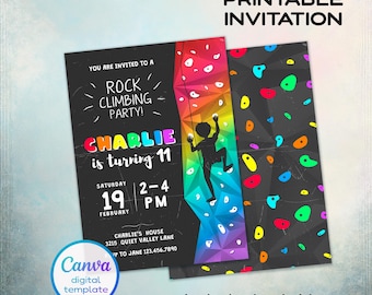 Rock Climbing Birthday invitation, Rock Climbing invitation, Rock Climbing instant download editable boy, printable invitation