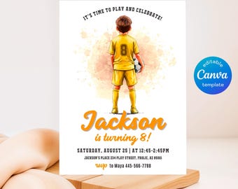Soccer invitation, Champions League birthday invitation template, FIFA printable editable invite, Sports invite, Football Party