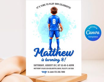 Soccer invitation, Champions League birthday invitation template, FIFA printable editable invite, Sports invite, Football Party