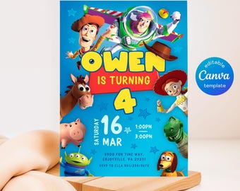 Toy story woody invitation, two infinity beyond Editable invitation, Printable birthday Toy story invitation, boy girl birthday invite