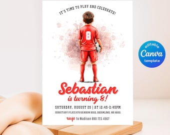 Soccer invitation, Champions League birthday invitation template, FIFA printable editable invite, Sports invite, Football Party