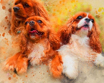 Personalised Glitter Effect Watercolour Portrait