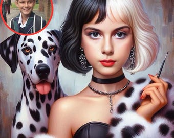 Personalised Paint By Numbers KIDS 101 Dalmations (1-3 Day Delivery Available UK only) Your Face! Our design!